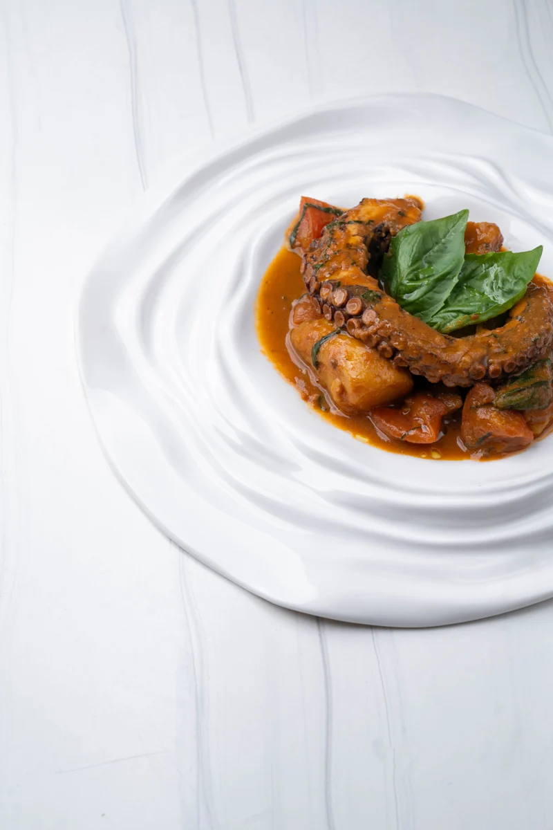 Grilled Octopus with Baked Potatoes